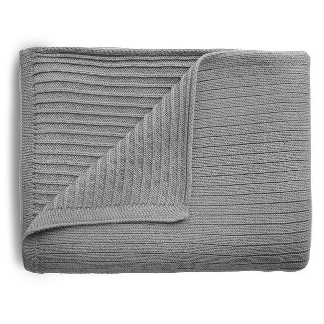 <tc>Mushie</tc> Couverture du berceau Gris mélangé côtelé