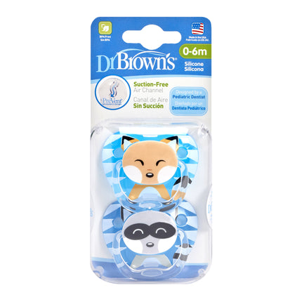 <tc>Dr. Brown's</tc> <tc>tétine</tc>Phase 1 Bleu, pack de 2 visages d&#39;animaux