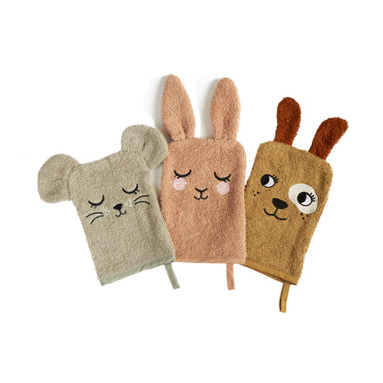 <tc>Roommate</tc> Gant de toilette Lapin, souris, chien