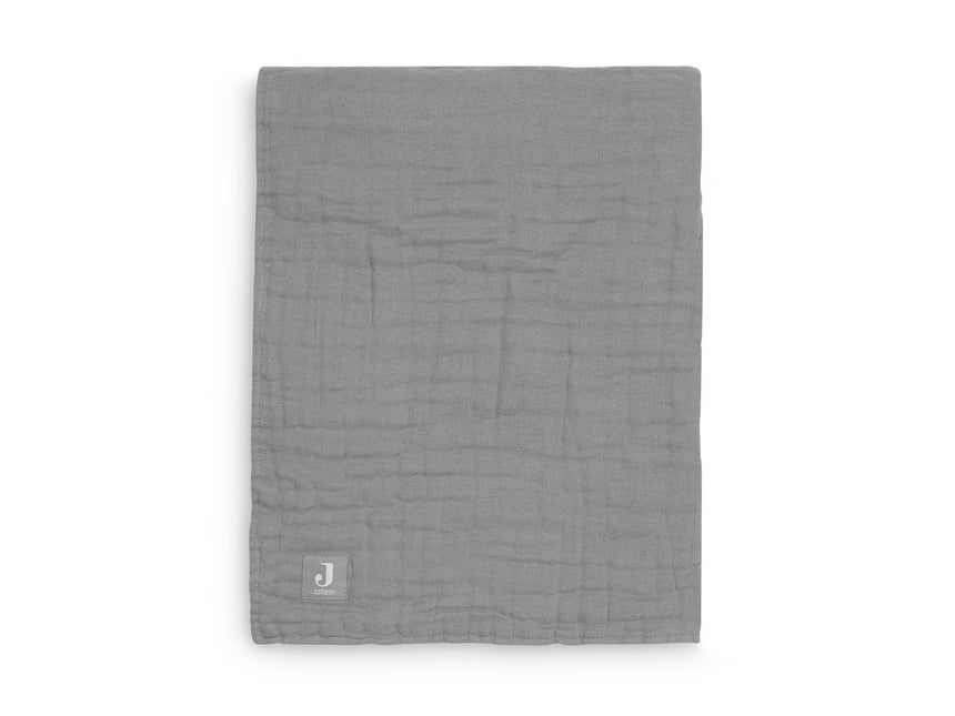 <tc>Jollein</tc> Couverture de berceau en coton froissé Storm Grey 120x120cm