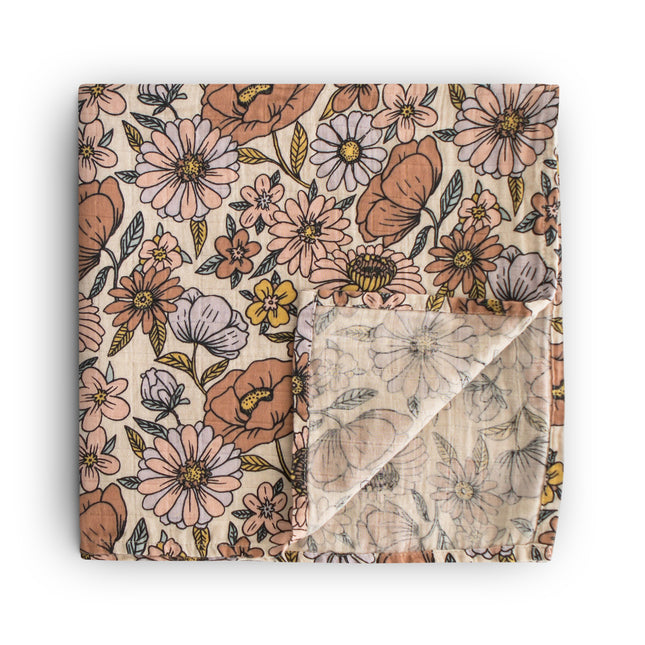 <tc>Mushie</tc> Couverture d'emmaillotage Retro Flowers