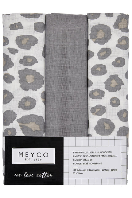 <tc>Meyco</tc> Hydrofile Cloth 3St Panther <tc>Neutral</tc>/ Grey/Panther <tc>Neutral</tc>