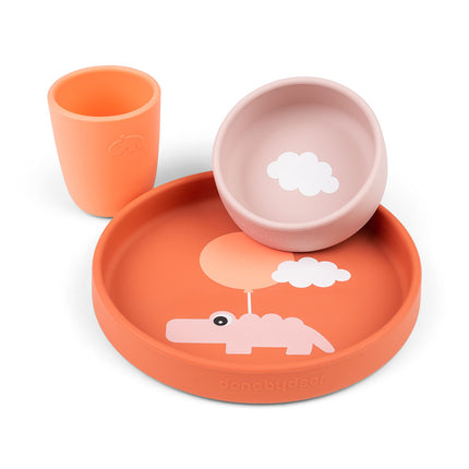 <tc>Done by Deer</tc> Service de table pour enfants Happy Clouds Papaya 3pcs