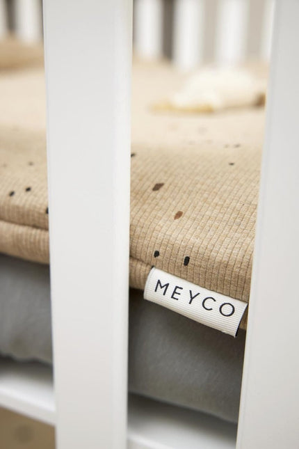 Meyco Boxkleed Rib Mini Spot Toffee Melange 80X100cm - Meyco - Babywinkel - 4054703225426