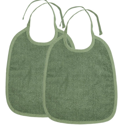 Meyco Slabbetje 2St Basic Badstof Forest Green - Meyco - Babywinkel - 4054703112320