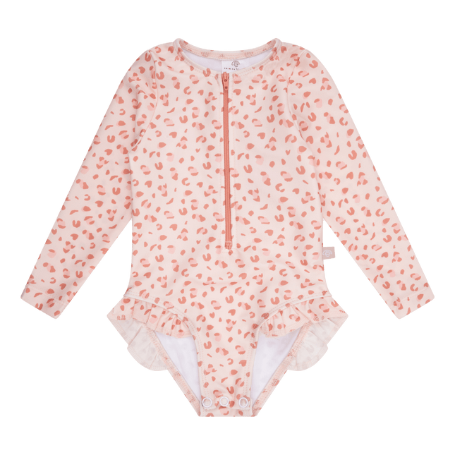 Swim Essentials Uv Zwempak Panterprint Old Pink Ruffle - Babywinkel - 7432233926971